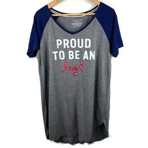 Victoria’s Secret Nightgown Womens Small Gray Blue Red Glitter Angel